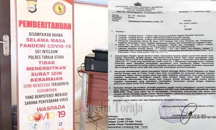 Kapolres Toraja Utara Ingatkan Camat Agar Tidak Beri Rekomendasi Izin Keramaian