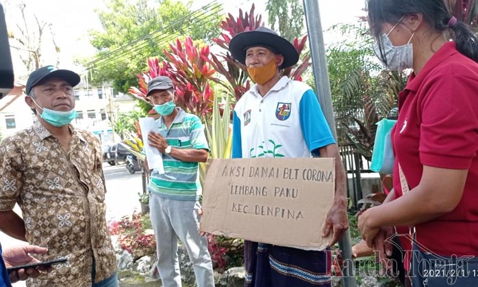 Belasan Warga Lembang Paku Pertanyakan Pembagian BLT Covid-19 ke DPRD Toraja Utara