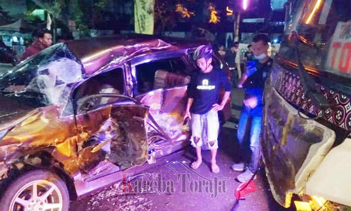 Bus Litha & Co dari Toraja Alami Kecelakaan Lalu Lintas di Enrekang