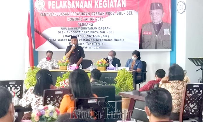 Dan Pongtasik Sosialisasi Penyebarluasan Perda No 8 Tahun 2016 Tentang Urusan Pemerintahan Daerah