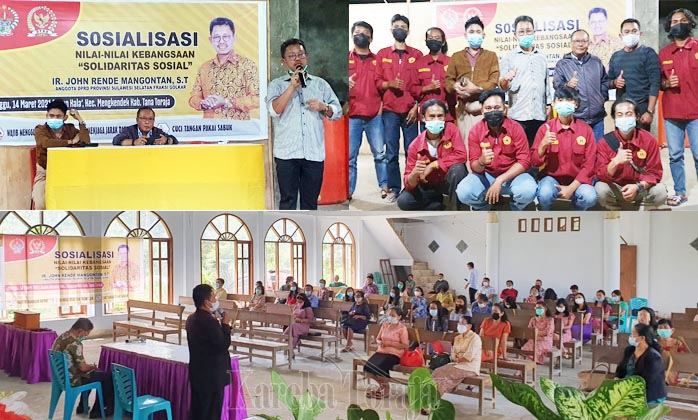 Anggota DPRD Sulsel, John Mangontan Sosialisasikan 4 Pilar Kebangsaan di Tana Toraja