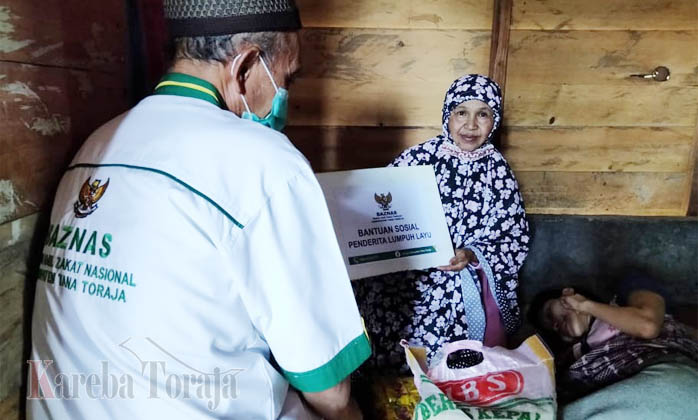 BAZNAS Tana Toraja Bantu Penderita Lumpuh Layu di Gandangbatu Sillanan