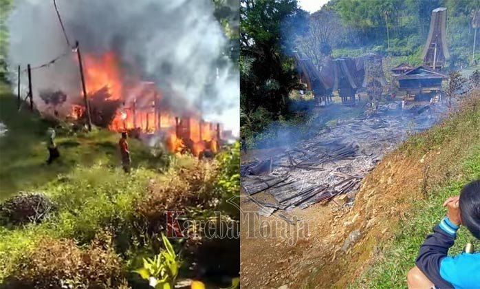 Rumah Warga Ludes Terbakar di Pesondongan, Sa’dan, Toraja Utara