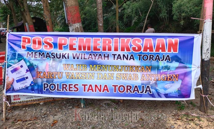 Masuk Wilayah Tana Toraja Harus Bawa Kartu Vaksin dan Swab Antigen