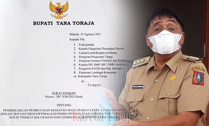 Meski Turun Level, PPKM di Tana Toraja Diperpanjang Hingga 23 Agustus
