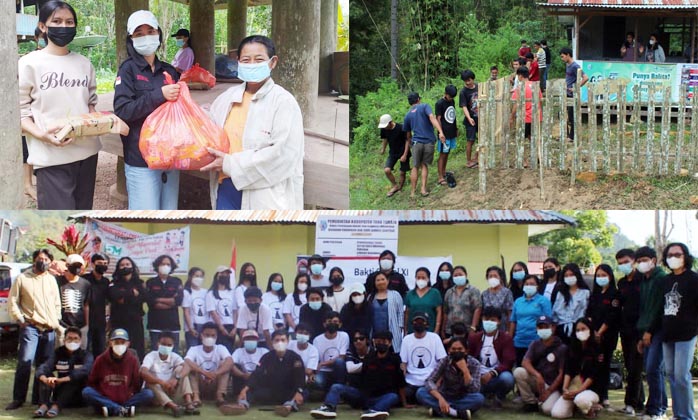 Baksos di Marinding, IMT Sikamali’ PNUP Bagi Sembako dan Bangun Pagar Posyandu