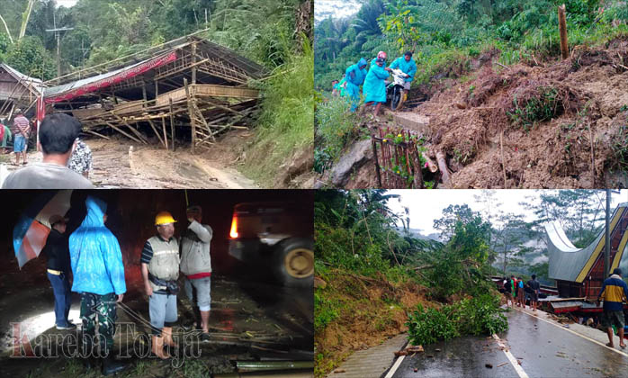 Bupati Toraja Utara Pimpin Langsung Evakuasi Longsor yang Merusak Pondok Rambu Solo’ dan Jalan Poros Buntao
