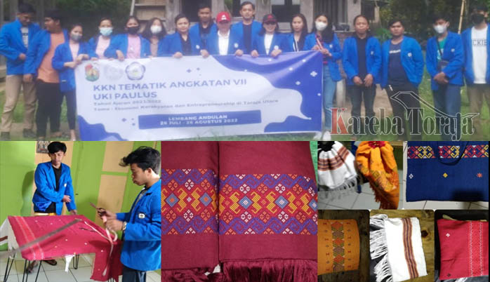 Mahasiswa KKN Tematik UKI Paulus di Lembang Andulan Buat Berbagai Produk Tenun