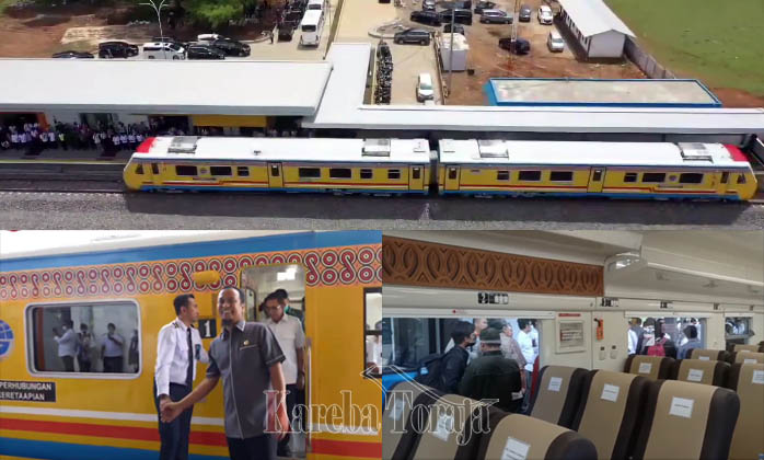 Sulsel Kini Punya Kereta Api, Ada Ukiran Toraja di Luar dan Dalam Gerbong