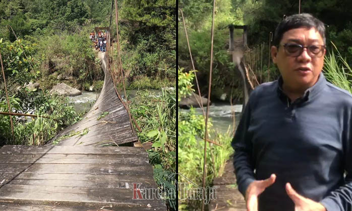 Wabup Perintahkan Dinas PUPR Periksa Kondisi Semua Jembatan Gantung di Toraja Utara