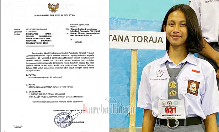 Sudah Di-SK-kan Gubernur, Stevania Jadi Orang Pertama yang Jadi Paskibraka Nasional dari Tana Toraja