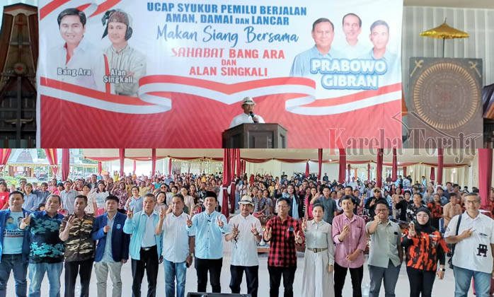 Menang Telak di Toraja, Relawan Prabowo-Gibran Gelar Syukuran