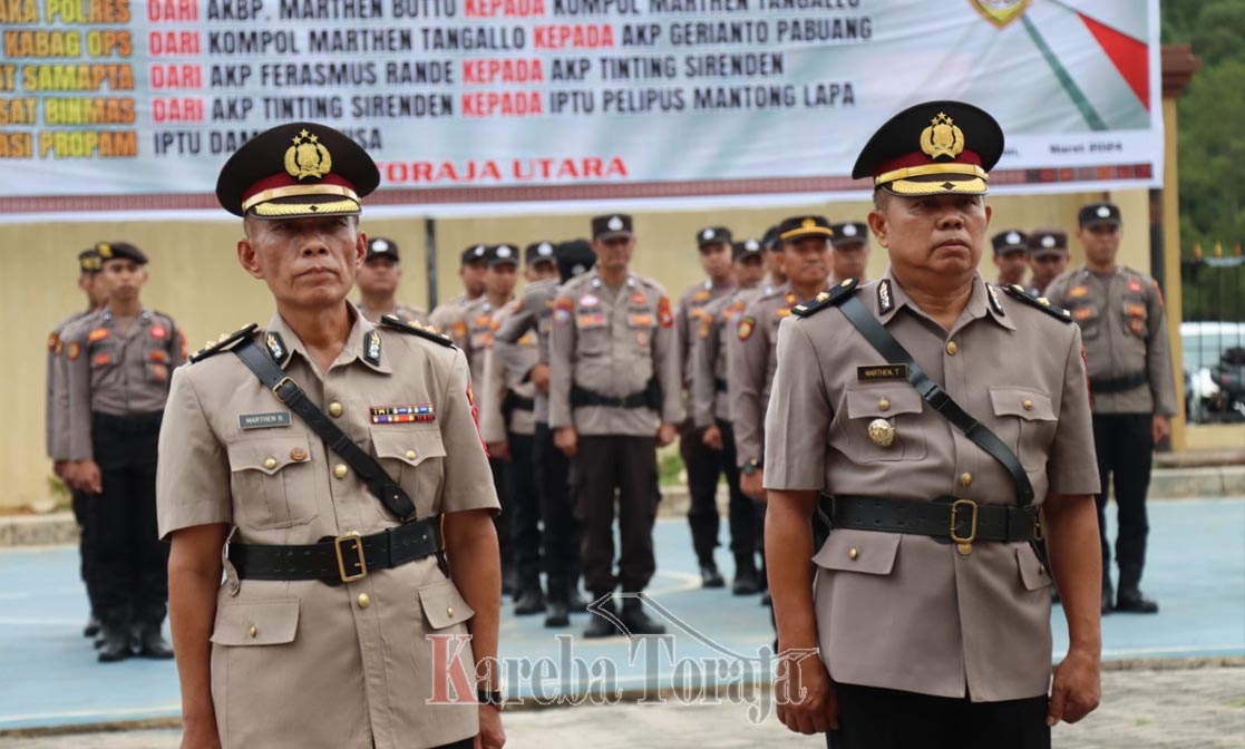 AKBP Marthen Buttu Pensiun, Kompol Marthen Tangallo Dilantik Jadi Wakapolres Toraja Utara