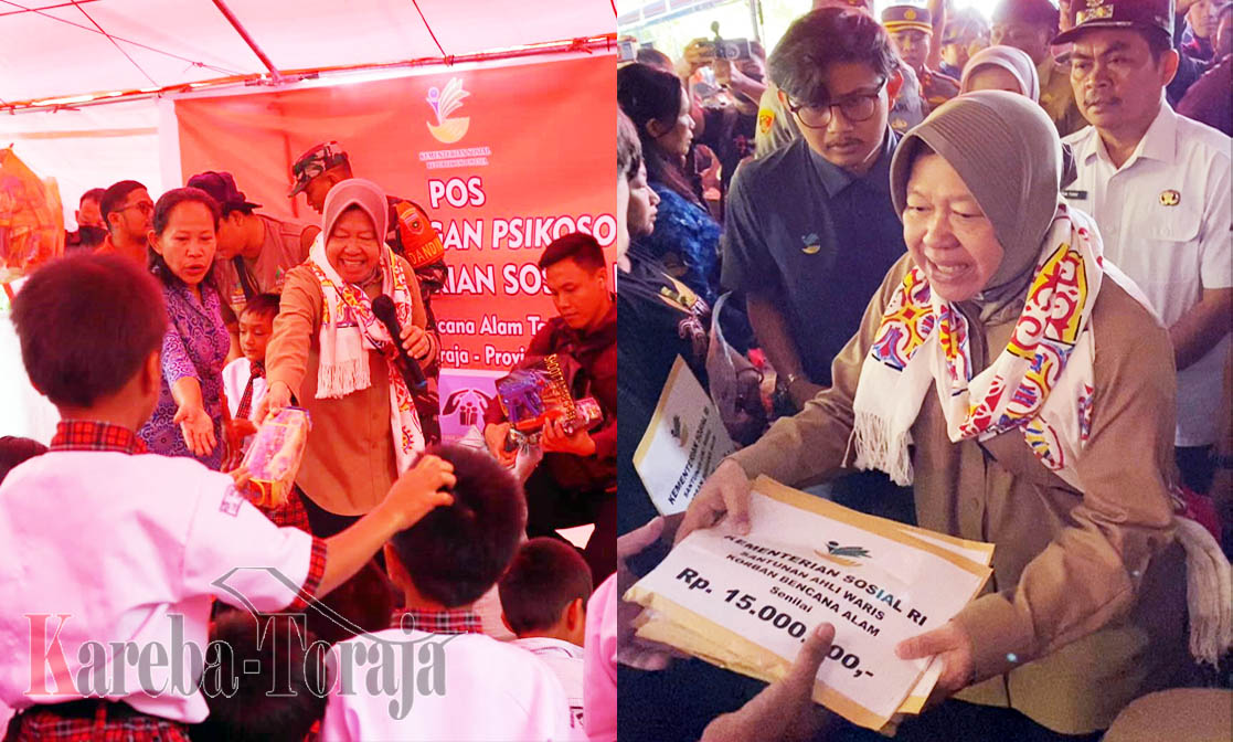 Selain Beri Santunan, Mensos Risma Janjikan Relokasi Rumah Korban Longsor di Tana Toraja