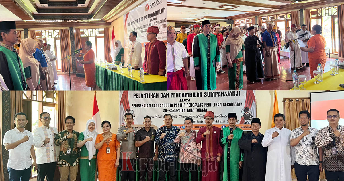 Hadiri Pelantikan 57 Anggota Panwascam Tana Toraja, Zadrak Tombeg Minta Jaga Netralitas