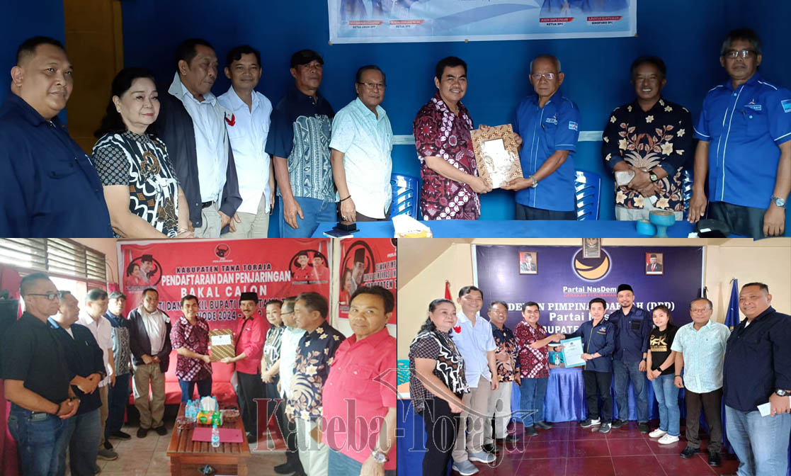 Sehari, Wabup Tana Toraja Incumbent Daftar di Tiga Partai Politik Berbeda