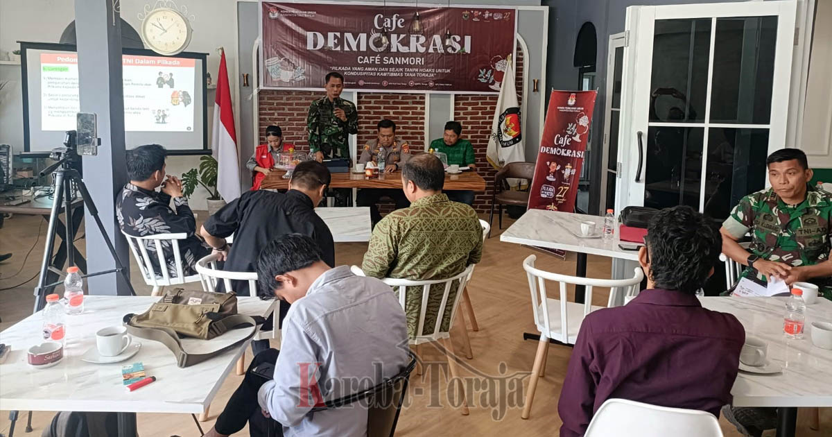 Lewat Cafe Demokrasi, Kapolres dan Dandim Tana Toraja Komitmen Jaga Kondusifitas Pilkada 2024