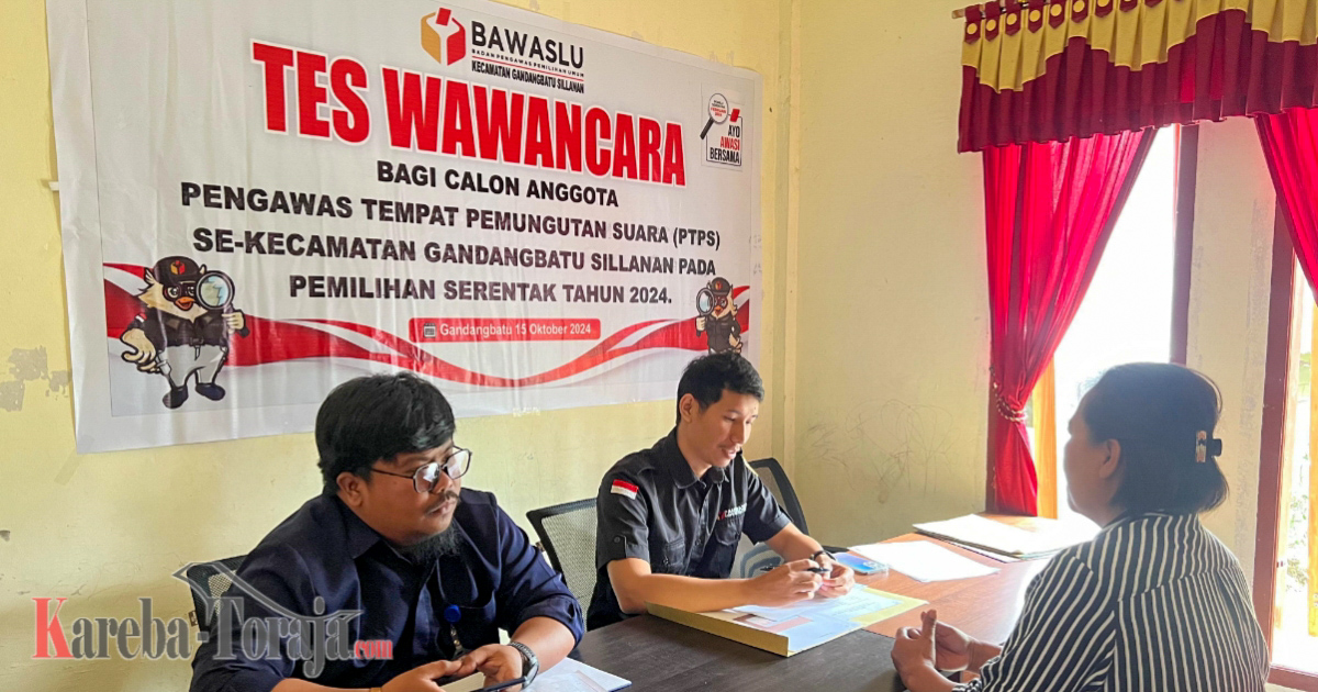 Bawaslu Tana Toraja Umumkan 462 Pengawas TPS Terpilih Untuk Pilkada 2024