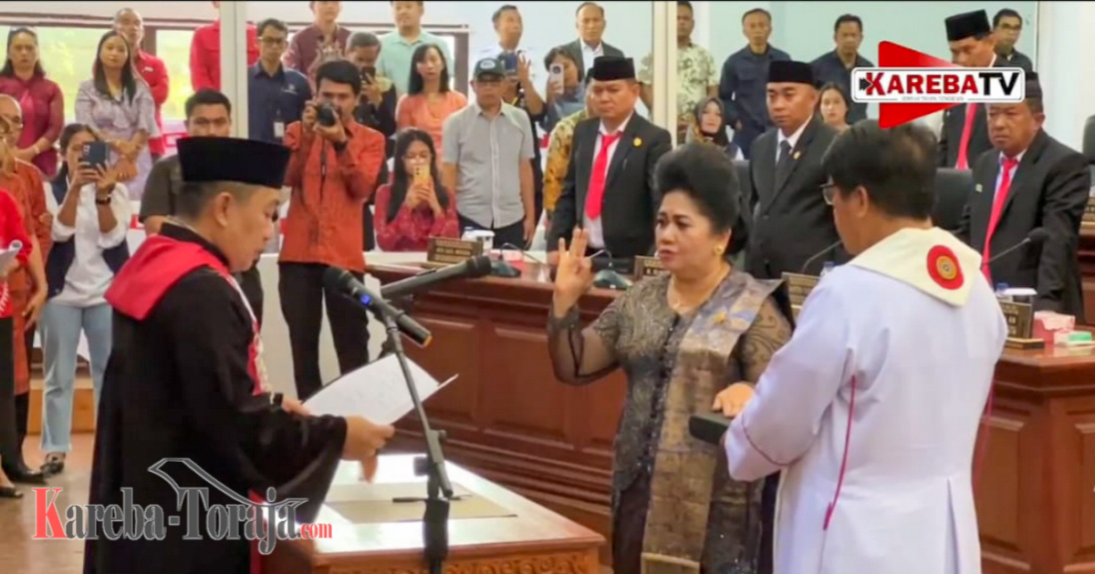 Evivana Rombe Datu Dilantik Jadi Wakil Ketua DPRD Tana Toraja Untuk Kedua Kalinya