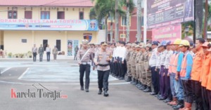 Kapolres Tana Toraja Pimpin Apel Gelar Pasukan Ops Ketupat 2025 Dalam Rangka Pengamanan Mudik Lebaran
