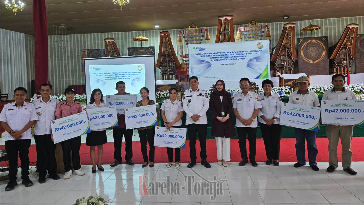Bupati Toraja Utara Minta Kepala Lembang Daftarkan Pekerja Rentan di Wilayahnya ke BPJS Ketenagakerjaan