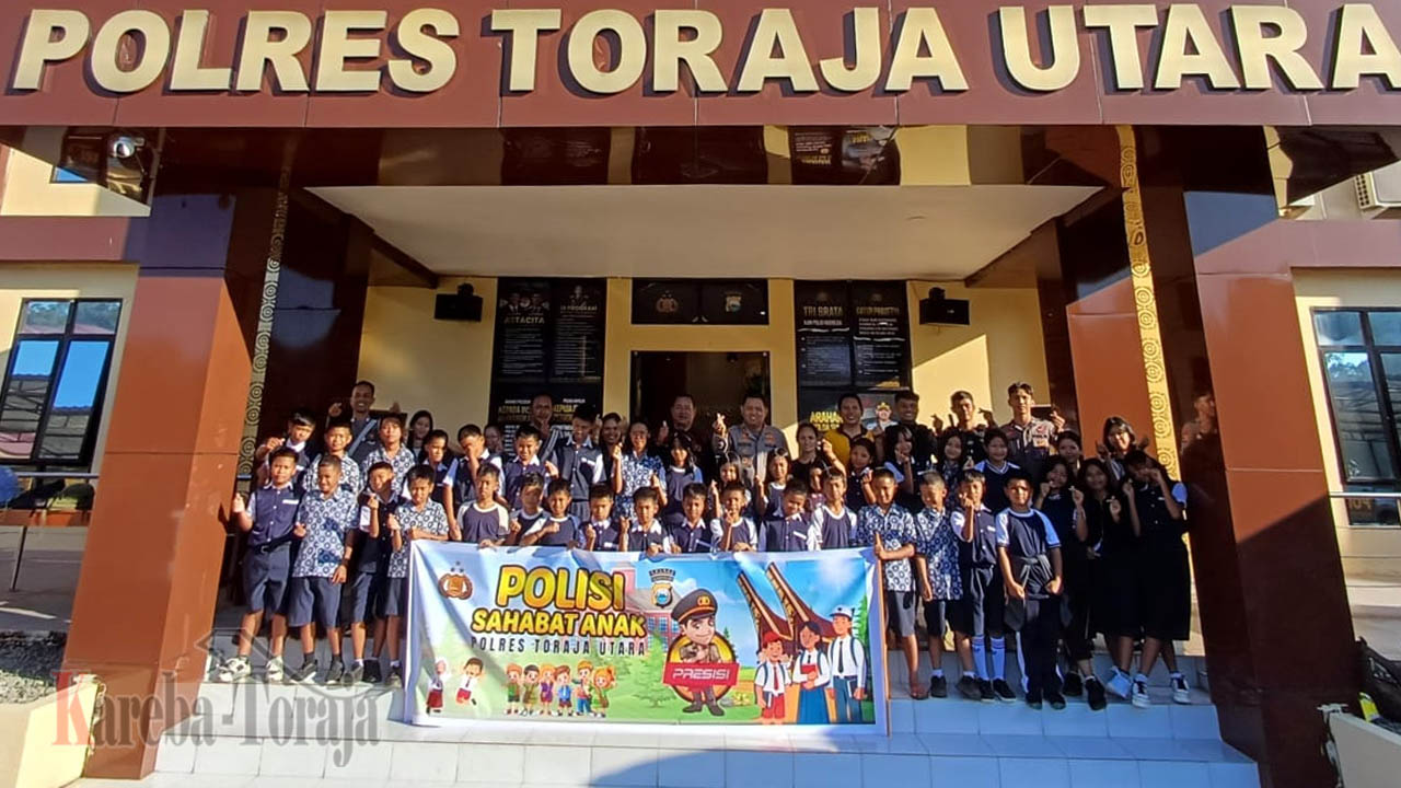 FOTO: Intip Keseruan Kunjungan Anak-anak dari Pusat Pengambangan Anak Pa’kamaya Rantepangli ke Polres Toraja Utara