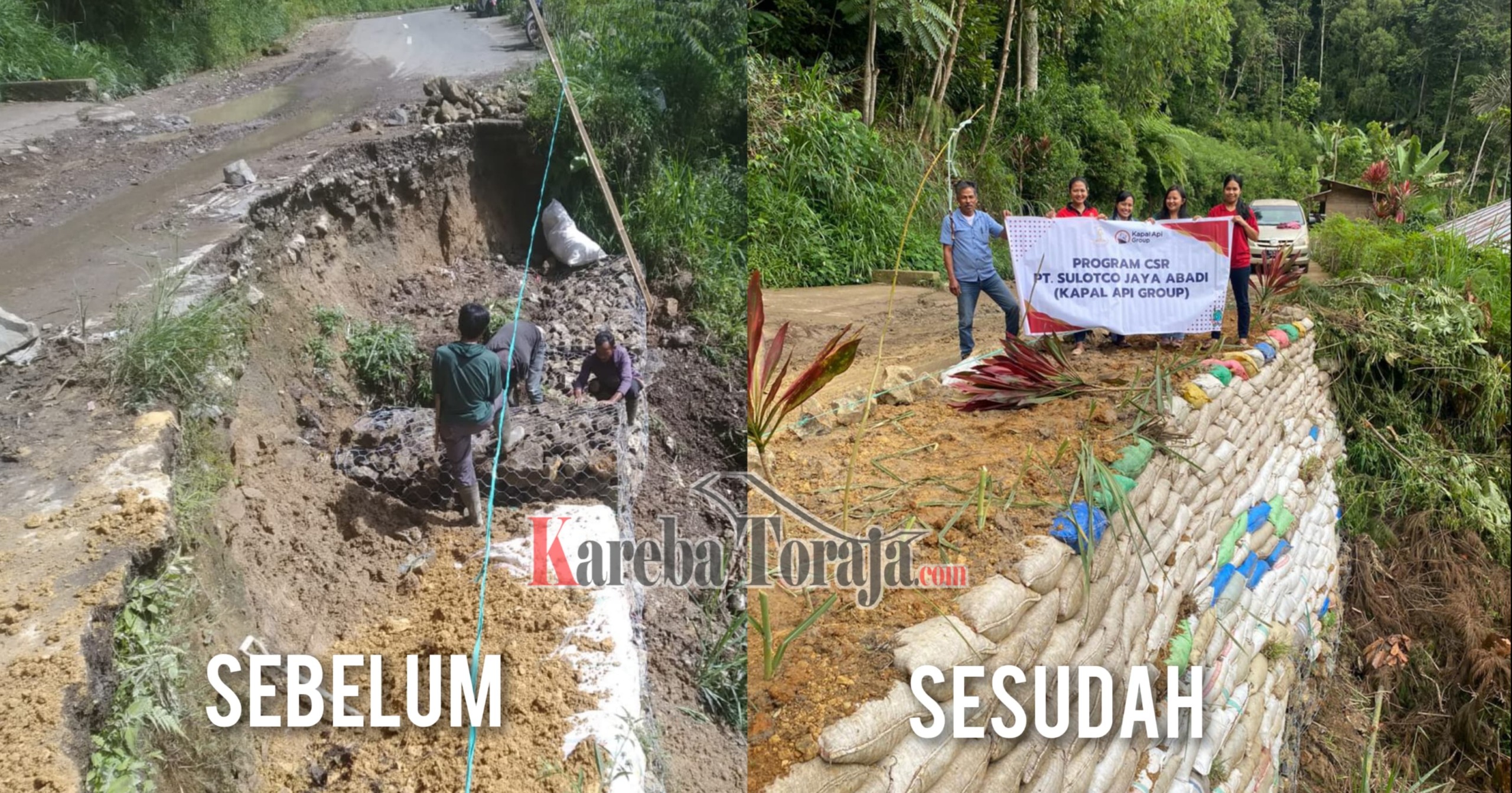 PT. Sulotco Jaya Abadi Perbaiki Jalan Longsor di Poros Bittuang – Tiroan